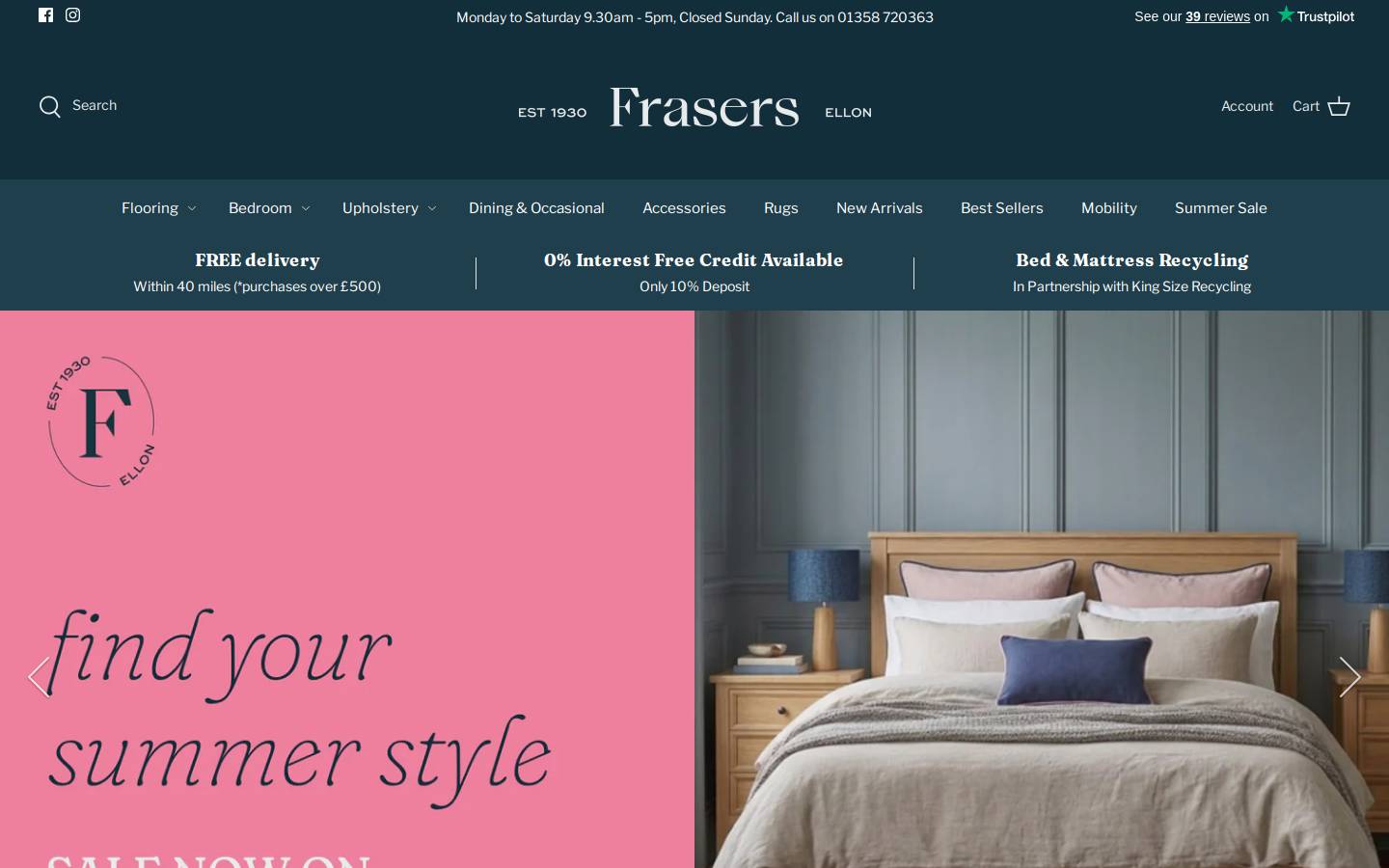 Frasers of Ellon homepage screenshot