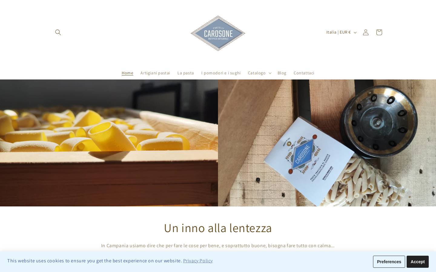 Fratellicarosone homepage screenshot