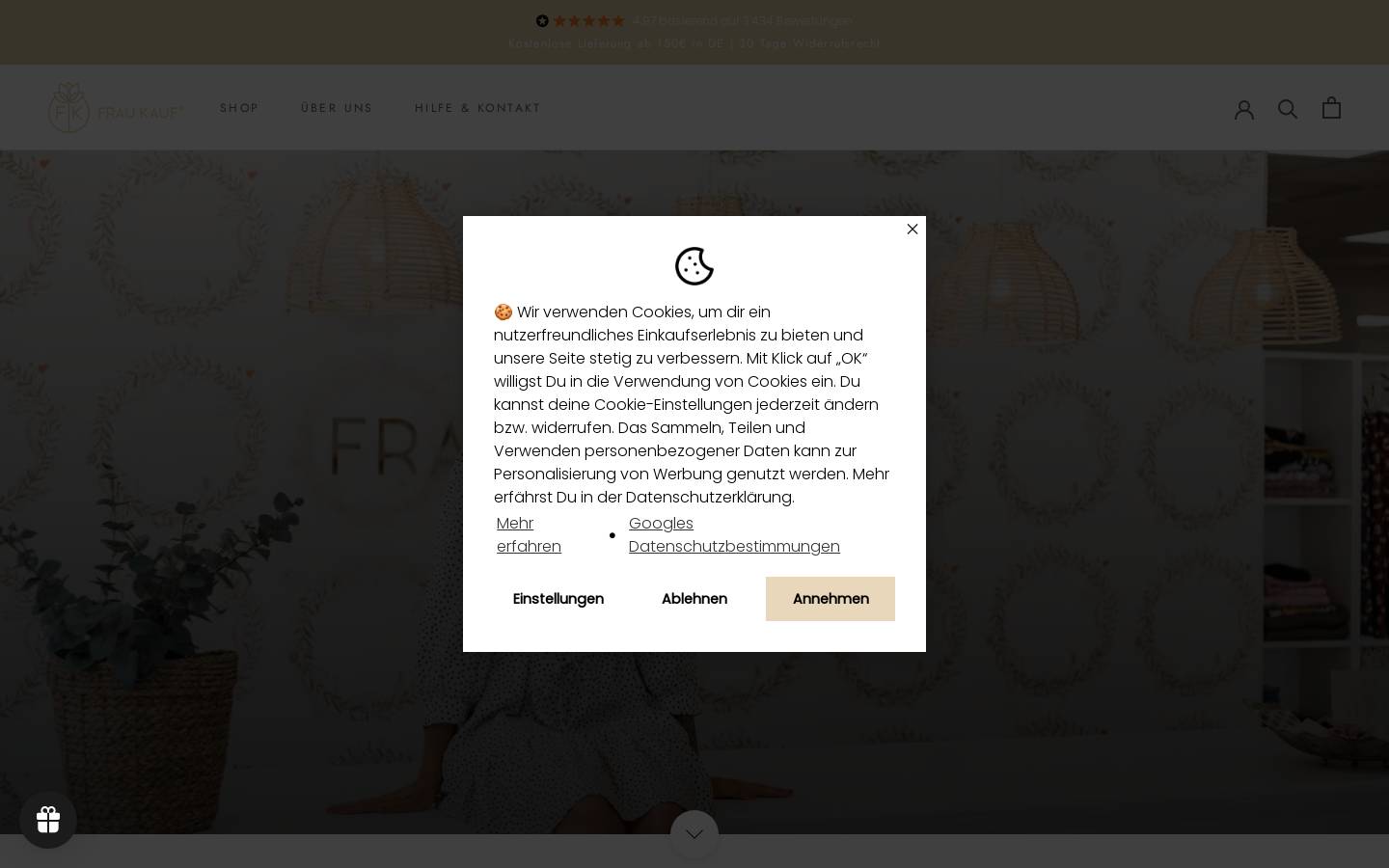 fraukauf.com homepage screenshot