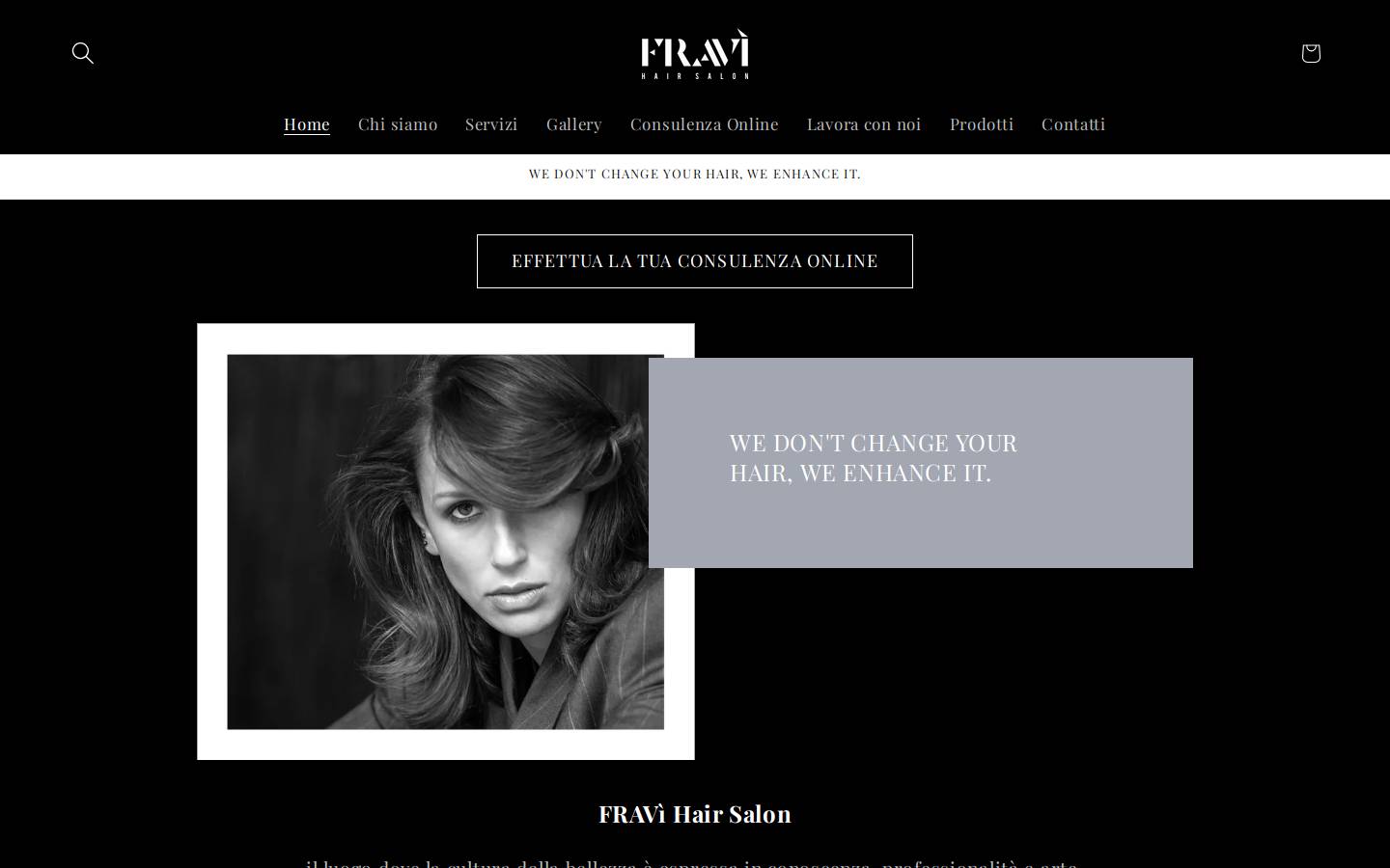 fravihairsalon.com homepage screenshot