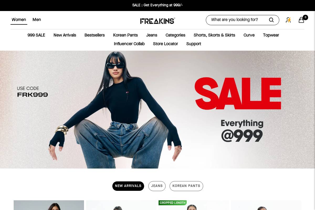 freakins.com homepage screenshot