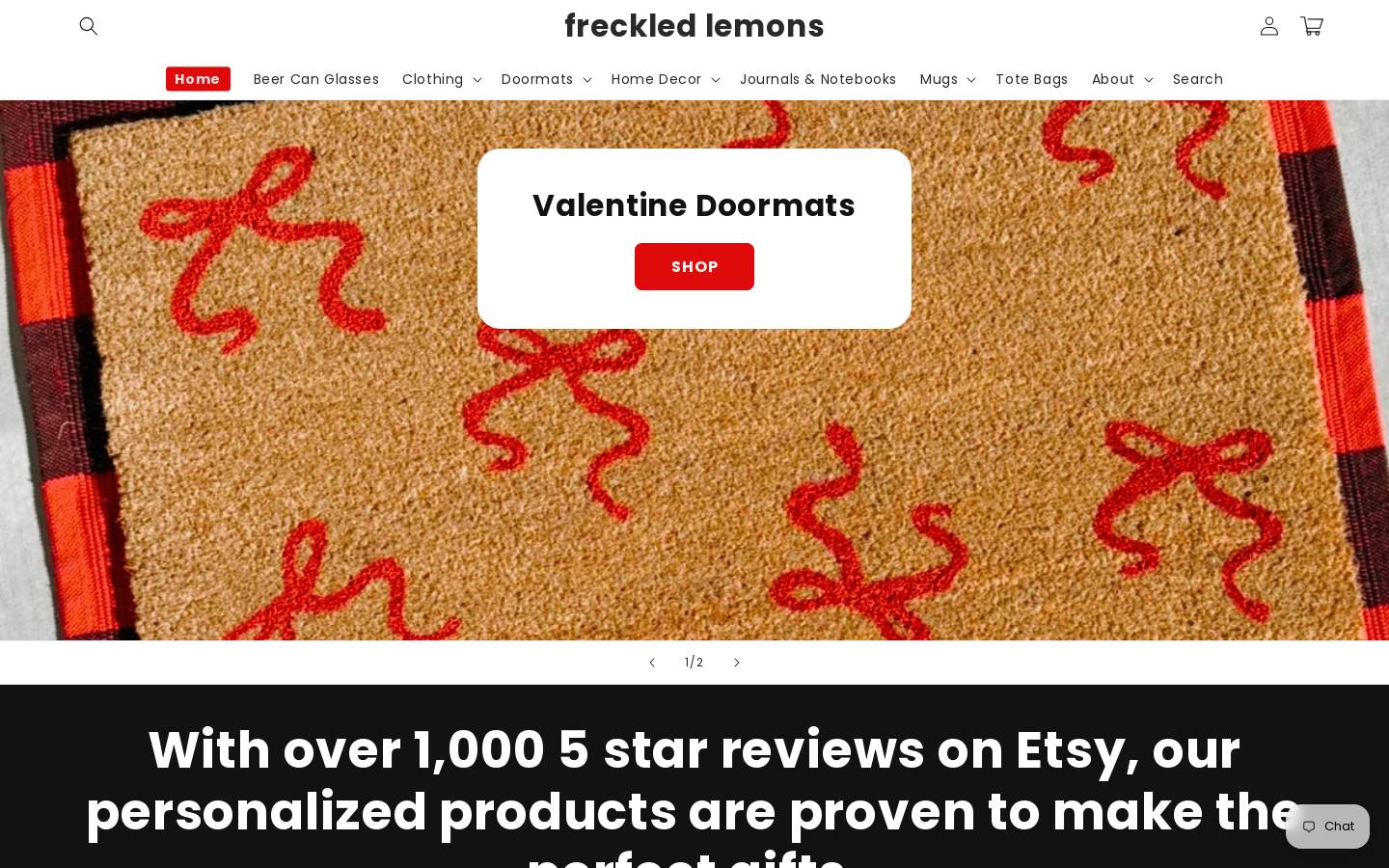 freckledlemons.com homepage screenshot