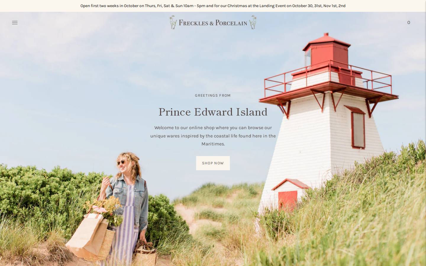 frecklesandporcelain.com homepage screenshot