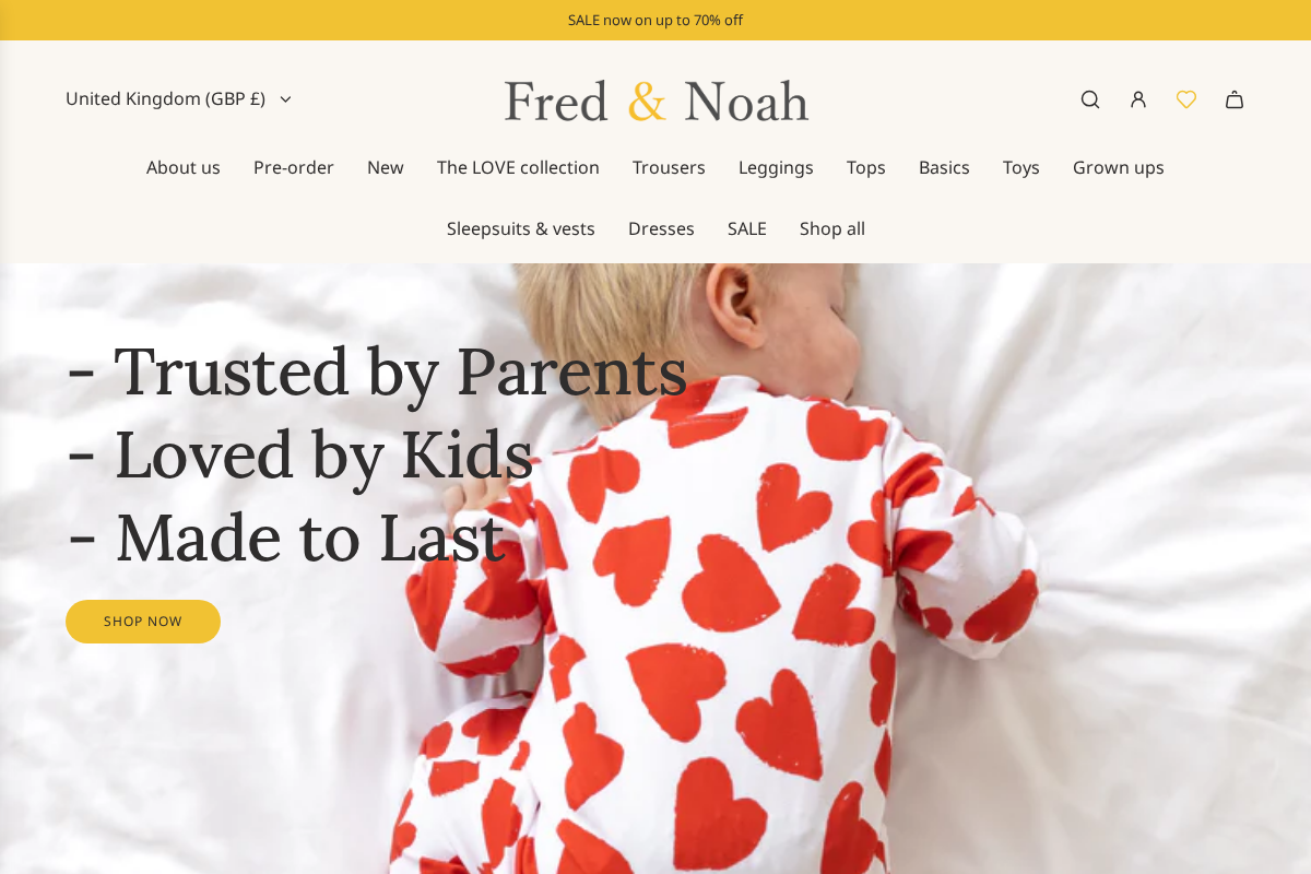 Fred&Noah homepage screenshot