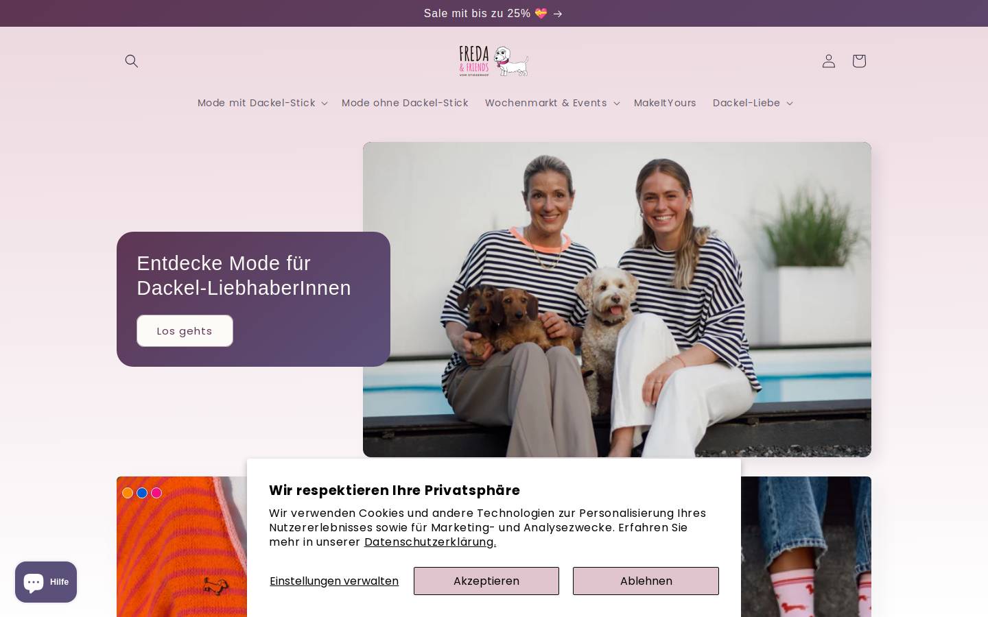 Freda & Friends homepage screenshot
