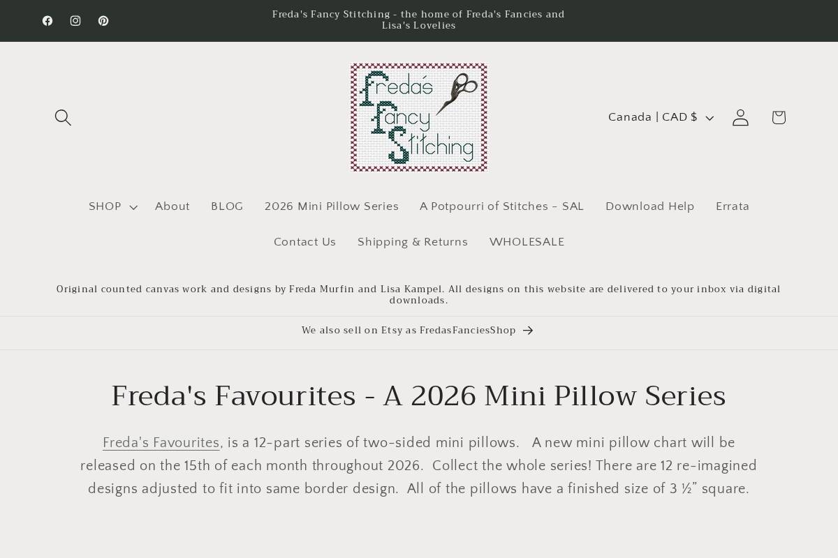 fredasfancystitching.com homepage screenshot