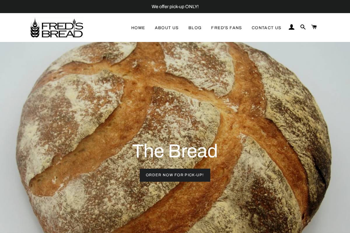 fredsbread.ca homepage screenshot