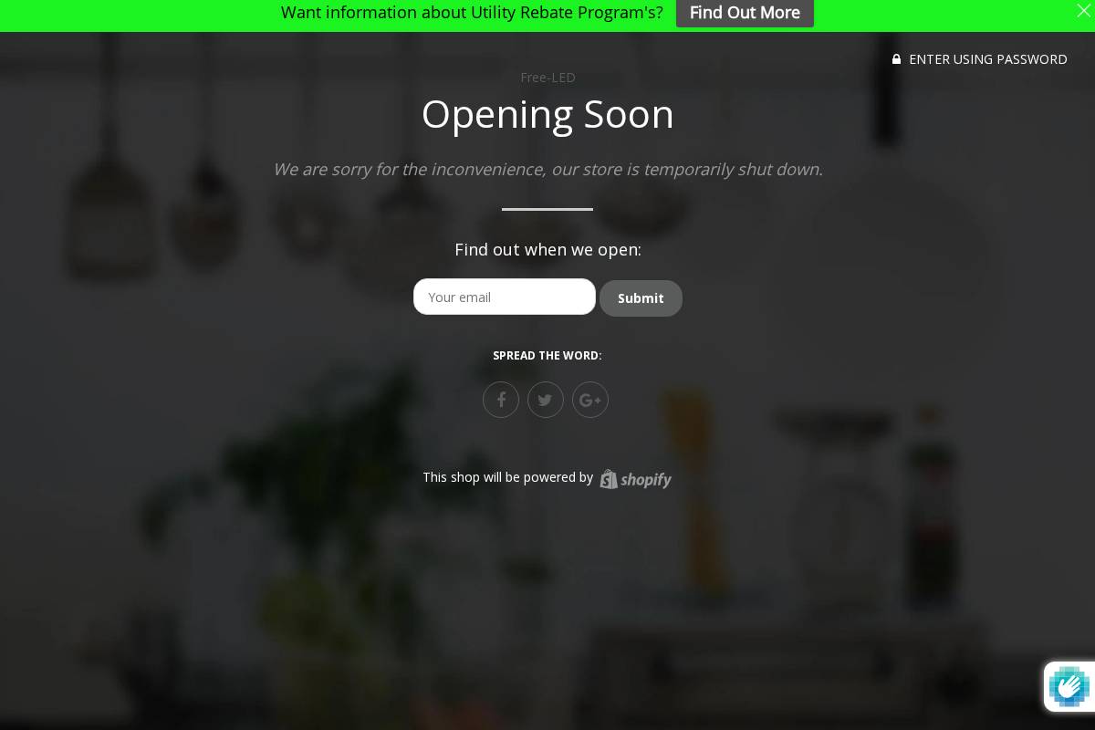Free-LED homepage screenshot