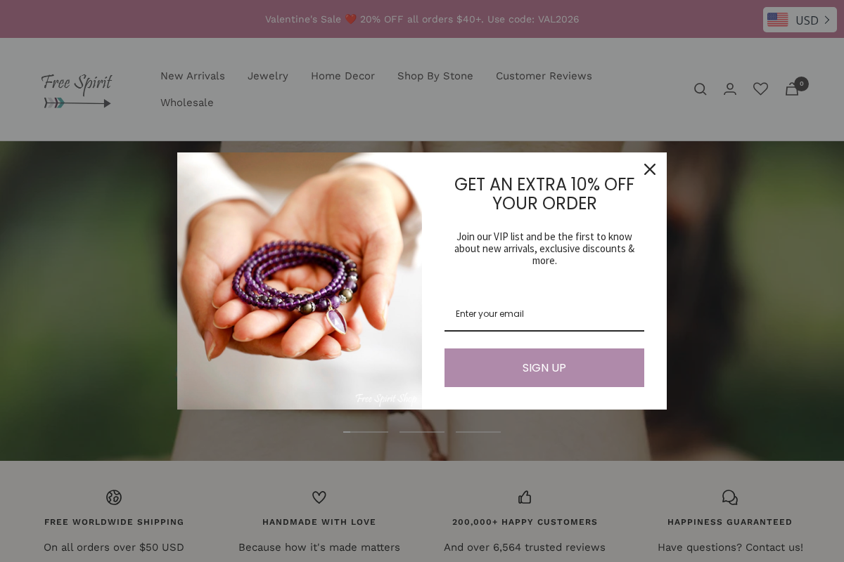 Free Spirit Shop homepage screenshot