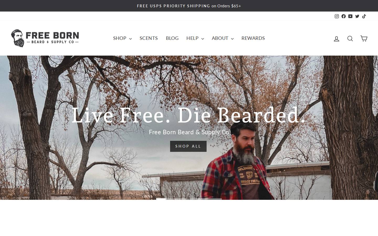 freebornbeard.com homepage screenshot