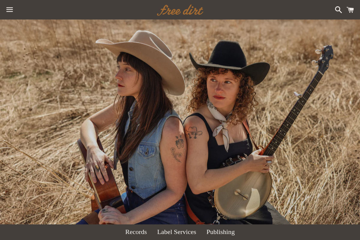 Free Dirt Records & Service Co. homepage screenshot