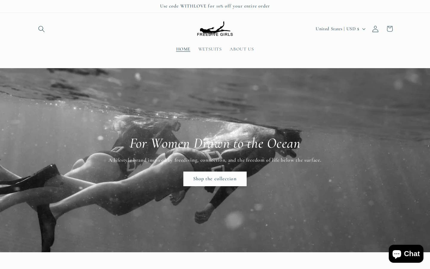 freedivegirls.com homepage screenshot