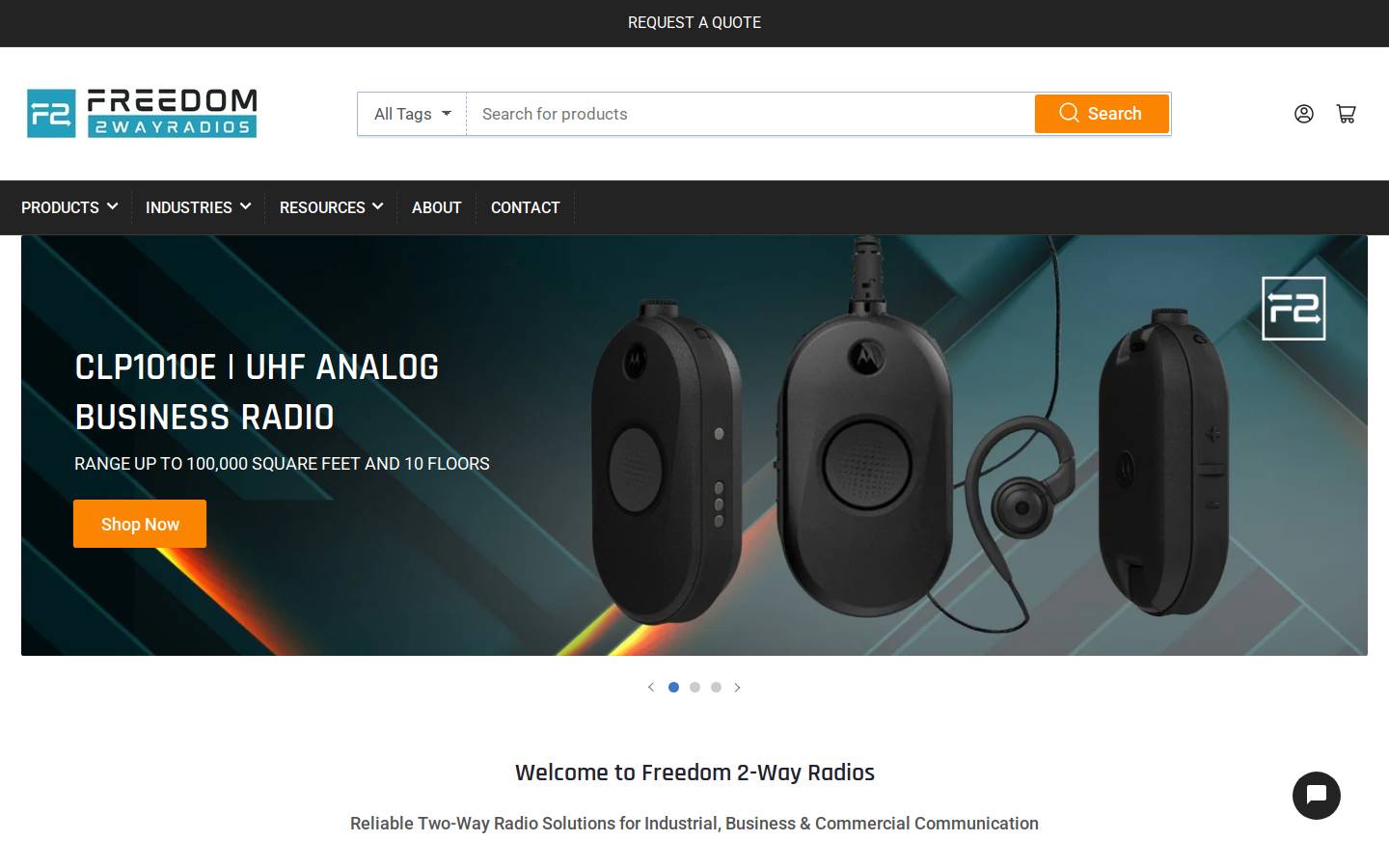 freedom2wayradios.com homepage screenshot