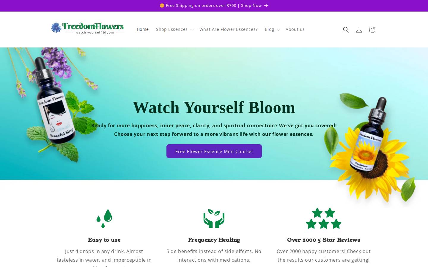 freedomflowers.co.za homepage screenshot