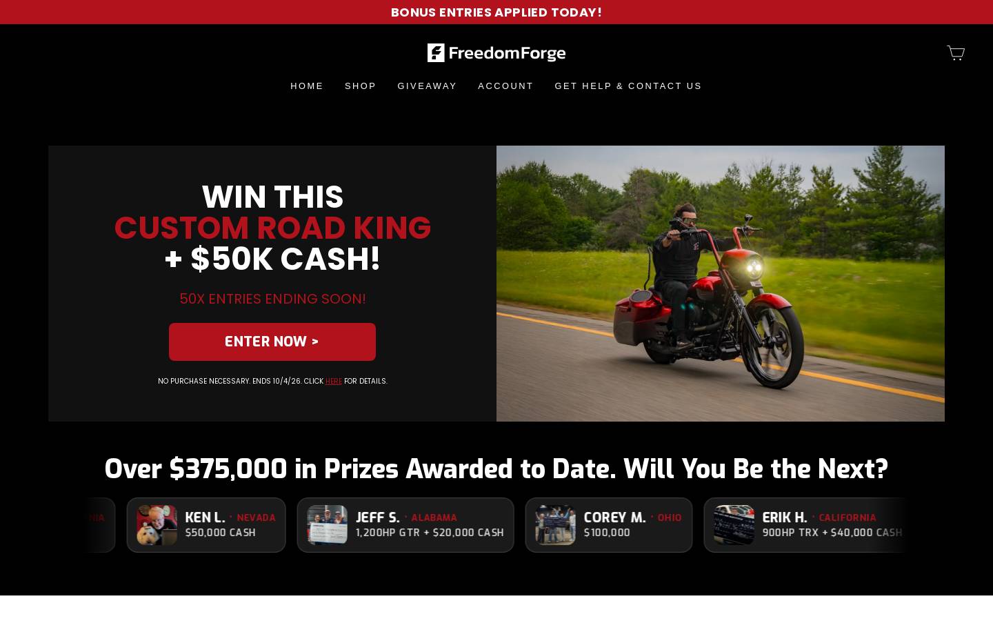 Freedomforgegarage homepage screenshot