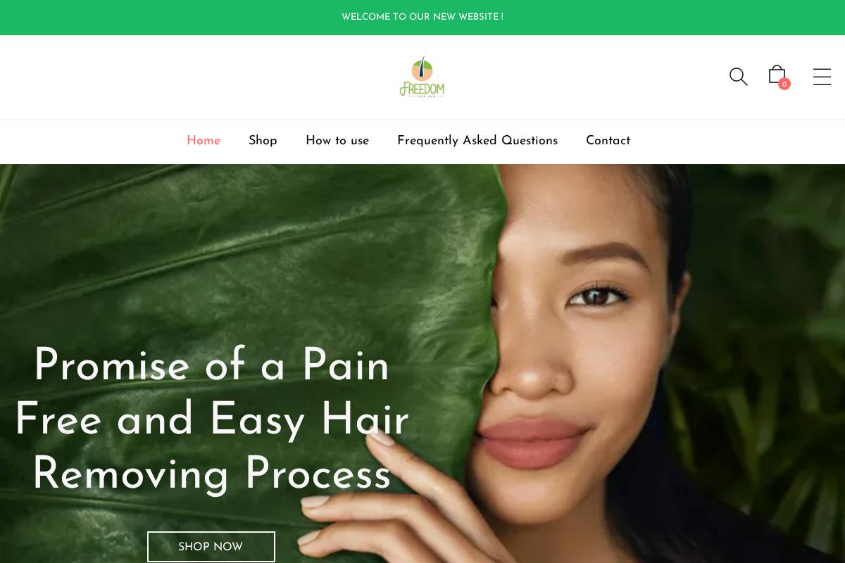 freedomfromhair.com homepage screenshot