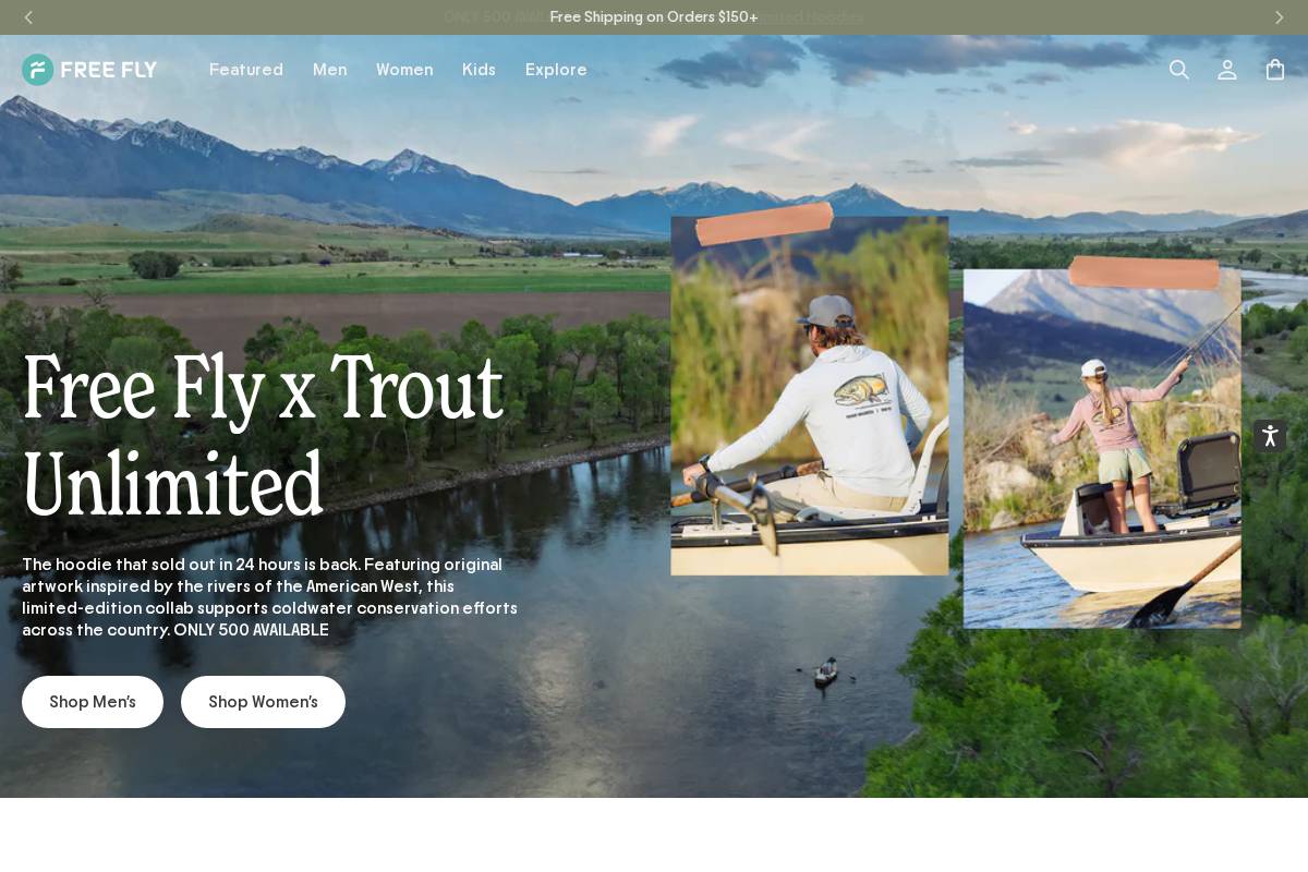 Free Fly homepage screenshot