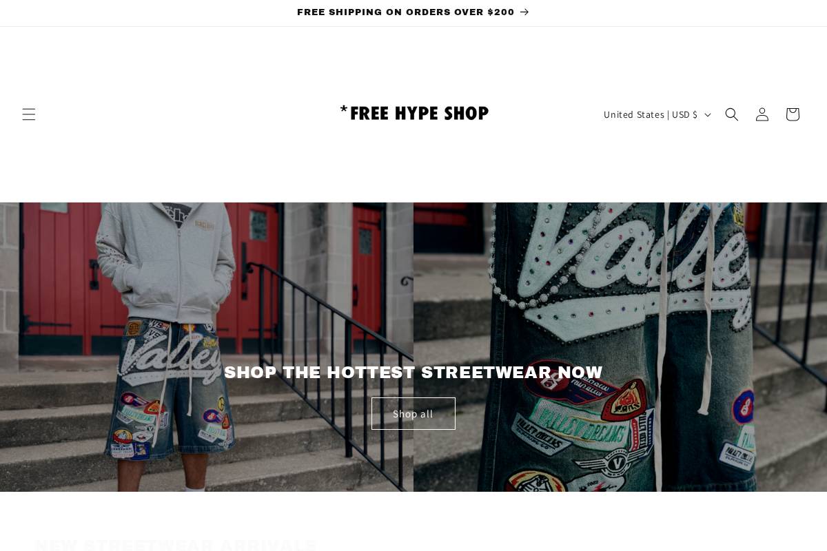 freehypeshop.com homepage screenshot