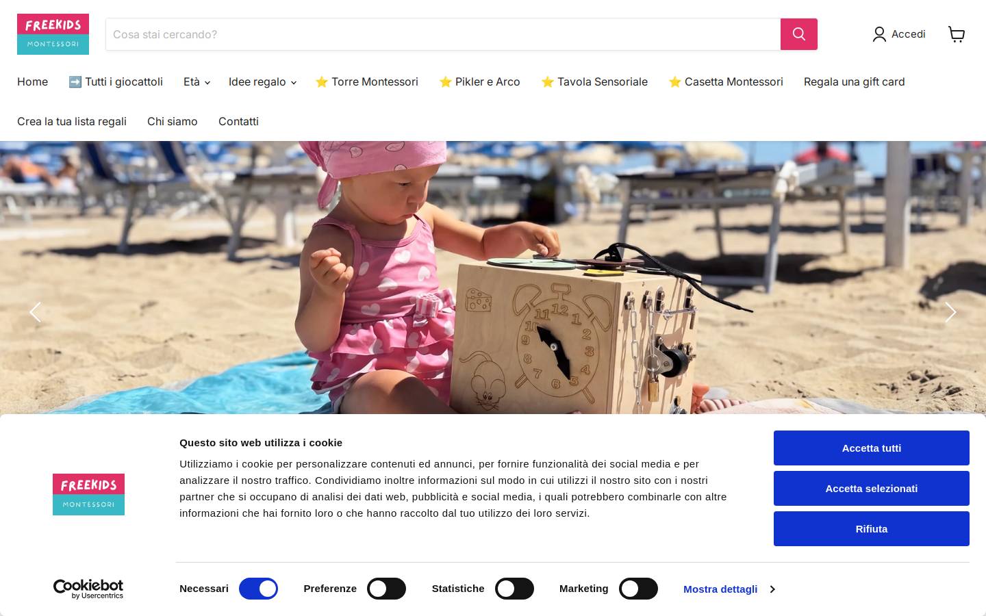 FREEKIDS MONTESSORI homepage screenshot