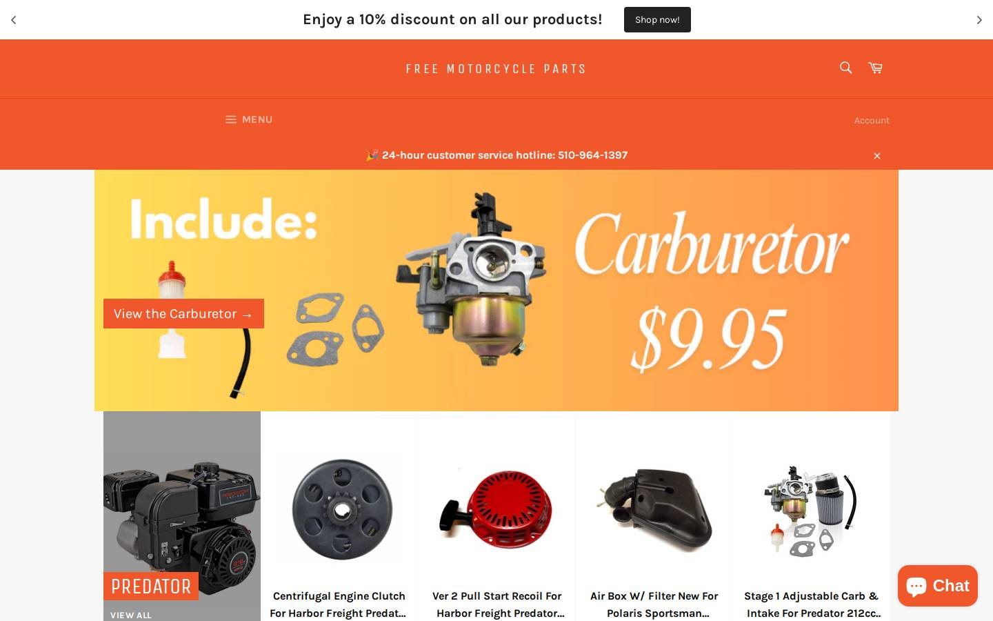 freemotorcycleparts.com homepage screenshot