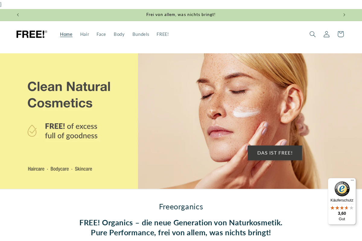 freeorganics.de homepage screenshot