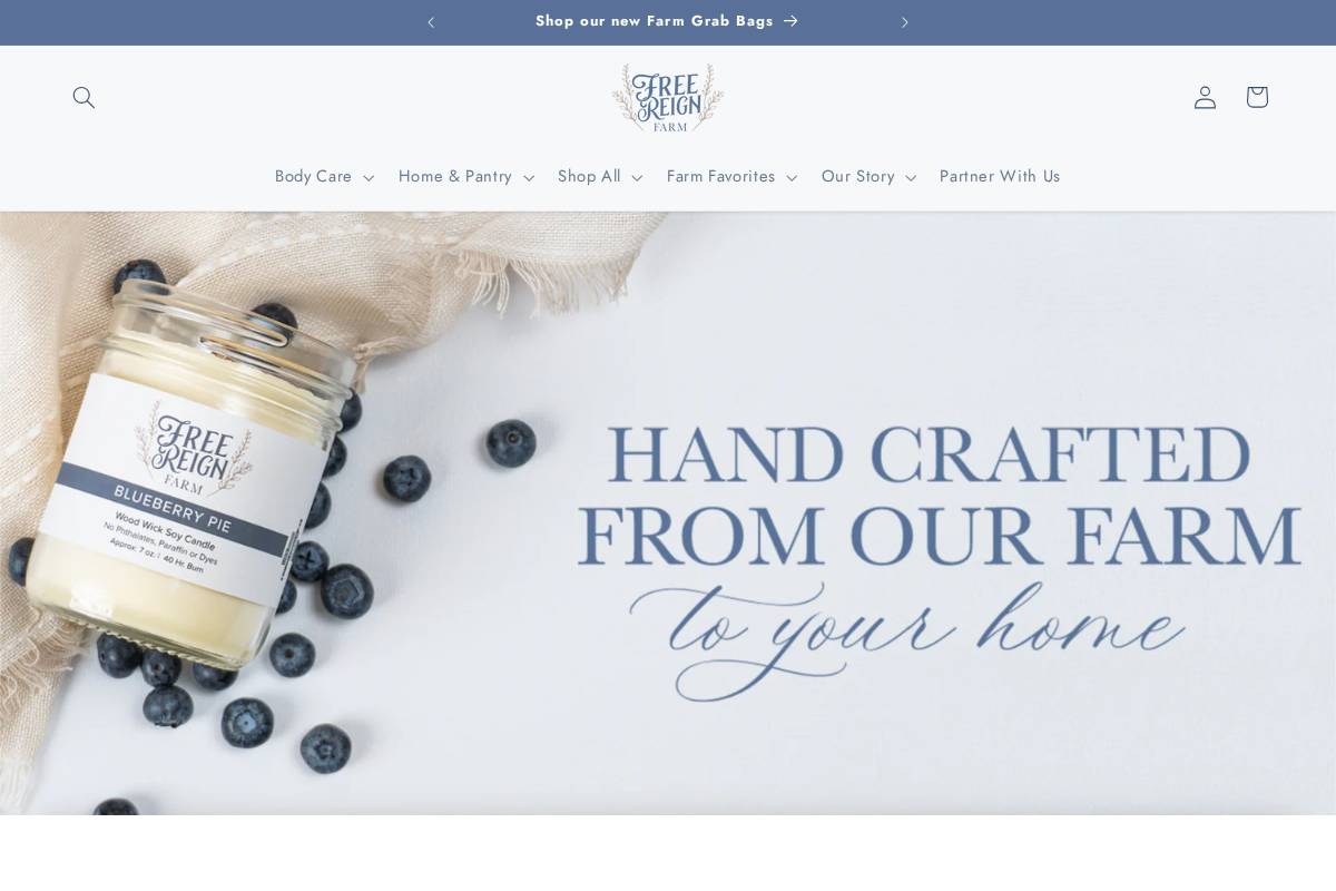 freereignfarm.com homepage screenshot