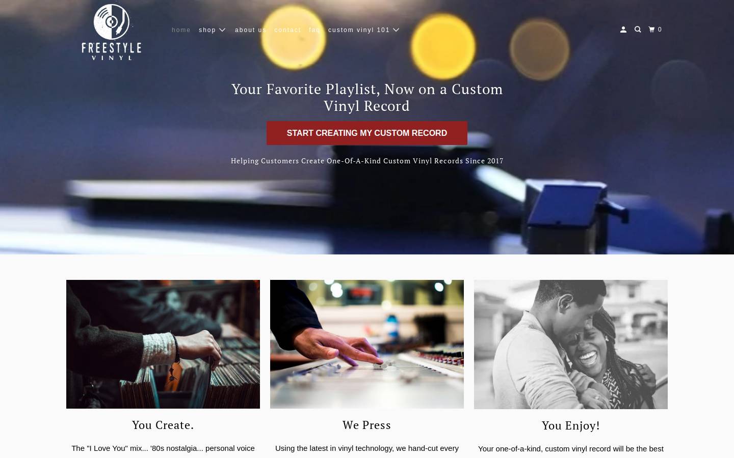 Freestyle Vinyl homepage screenshot