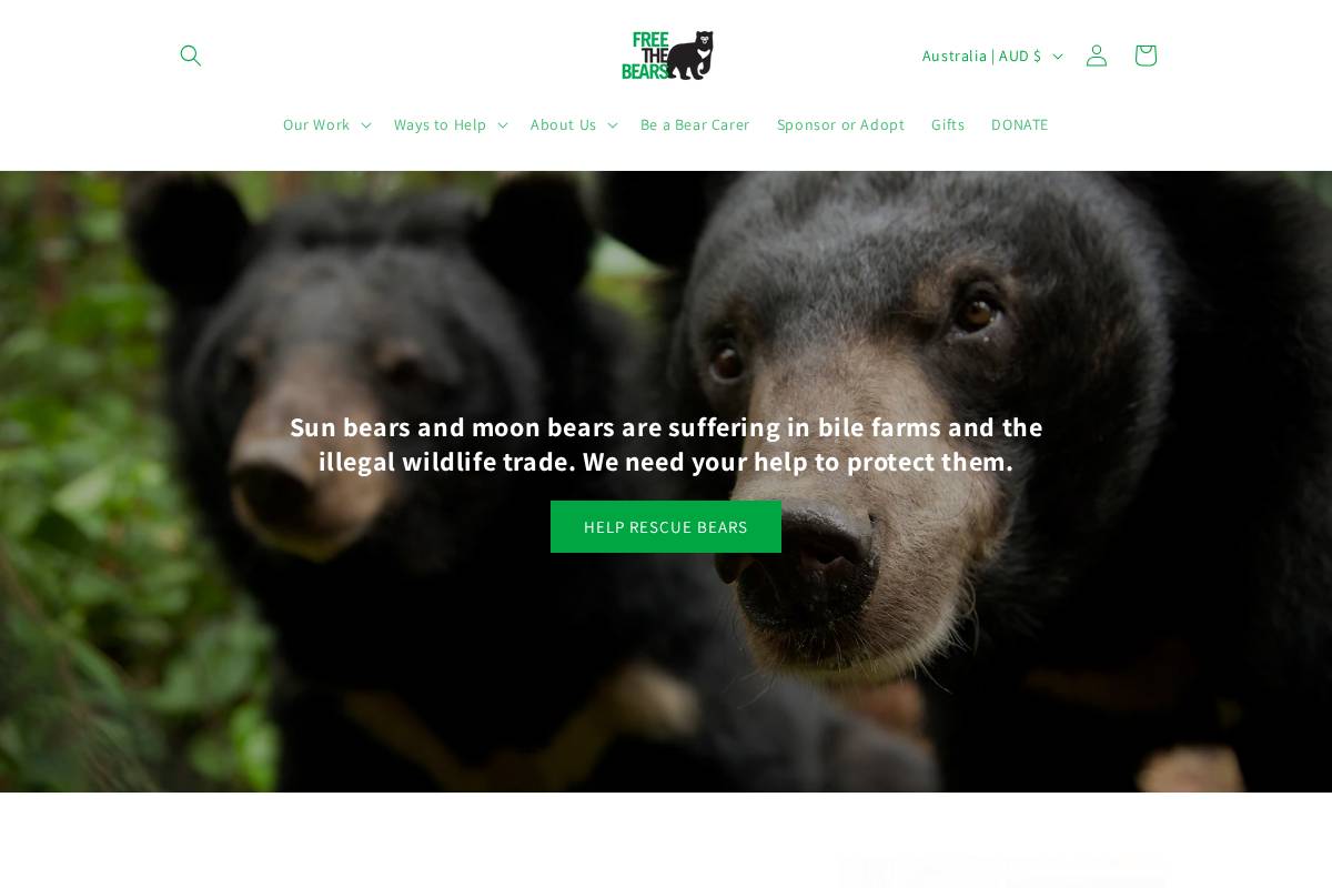 freethebears.org homepage screenshot
