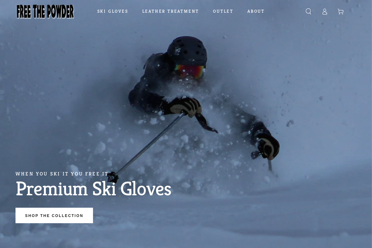 Free The Powder Gloves homepage screenshot