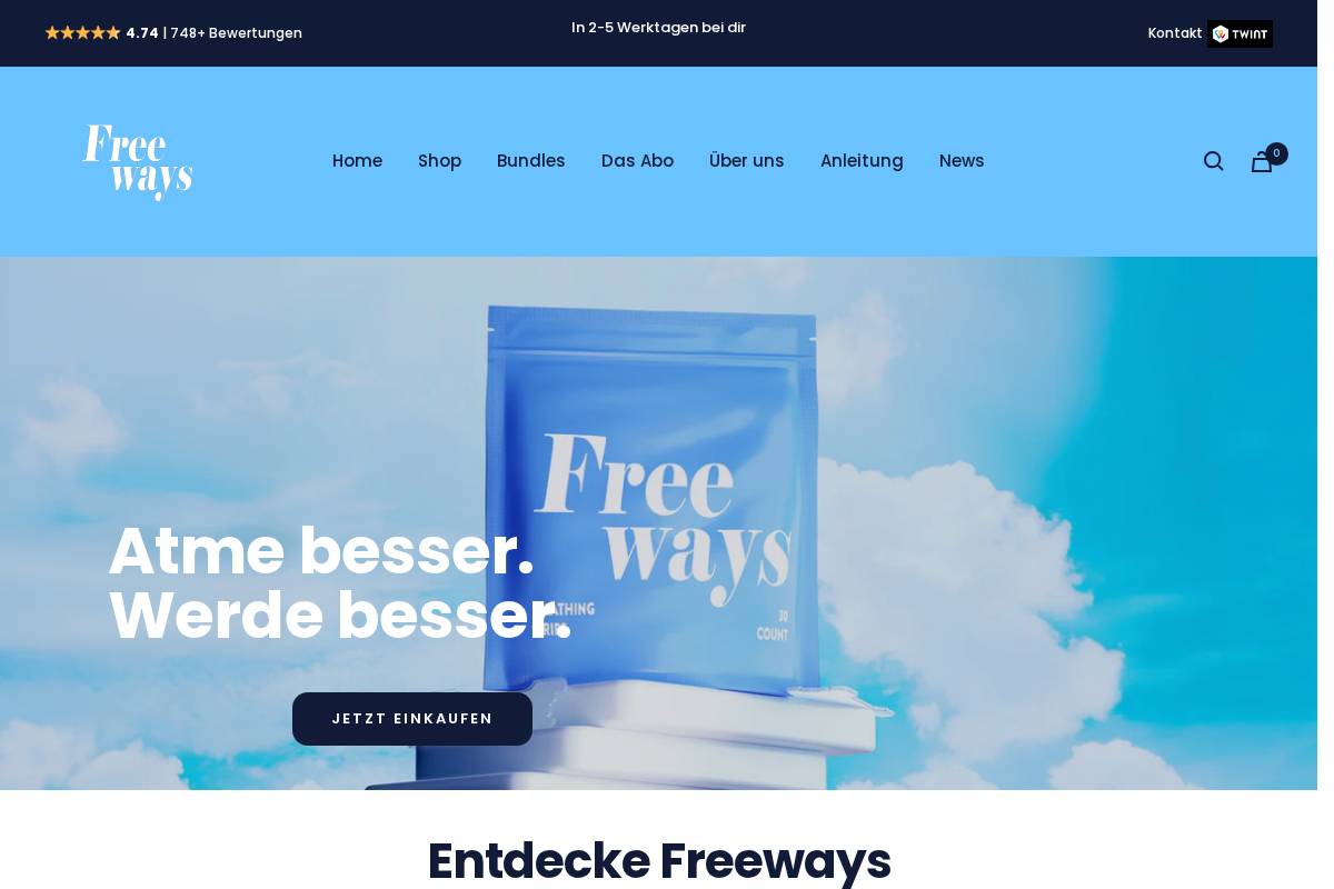 Freeways homepage screenshot