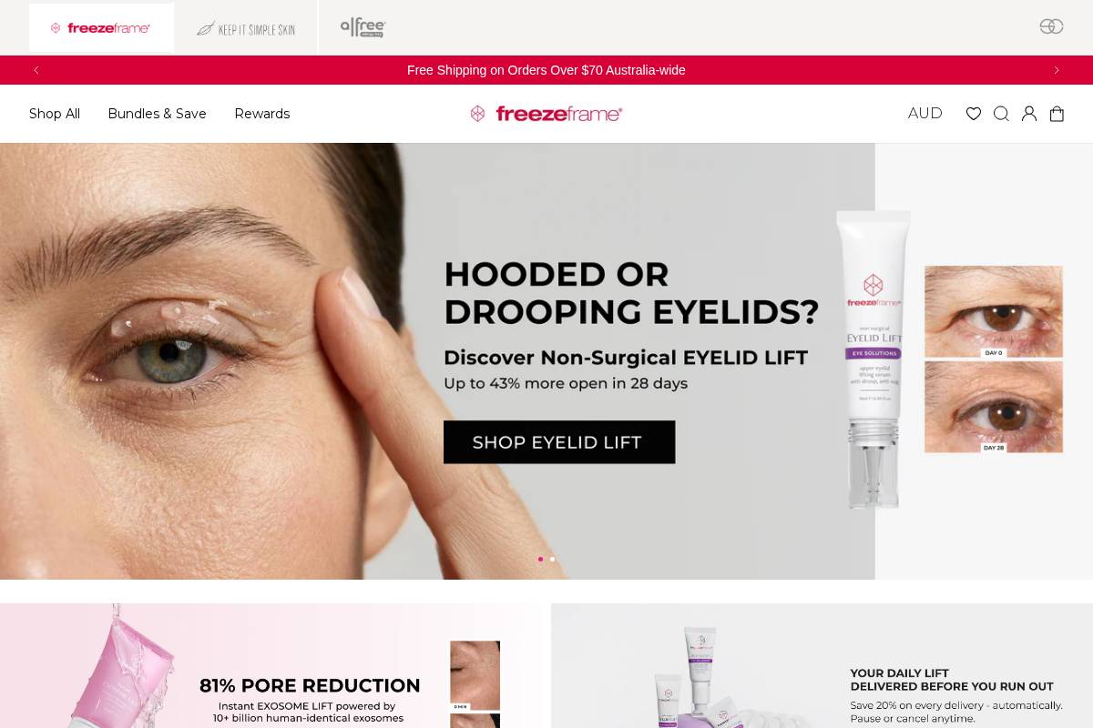 freezeframe homepage screenshot