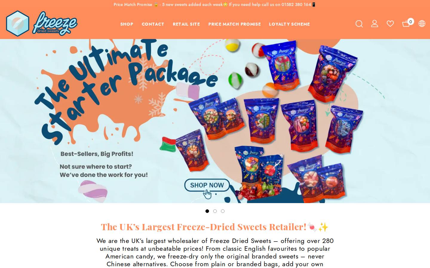 freezedriedcandieswholesale.com homepage screenshot