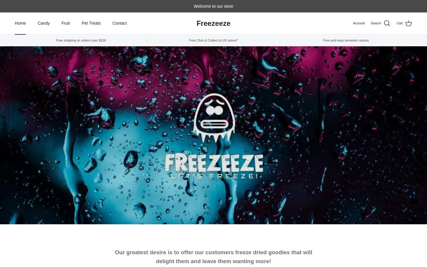 freezeeze.com homepage screenshot