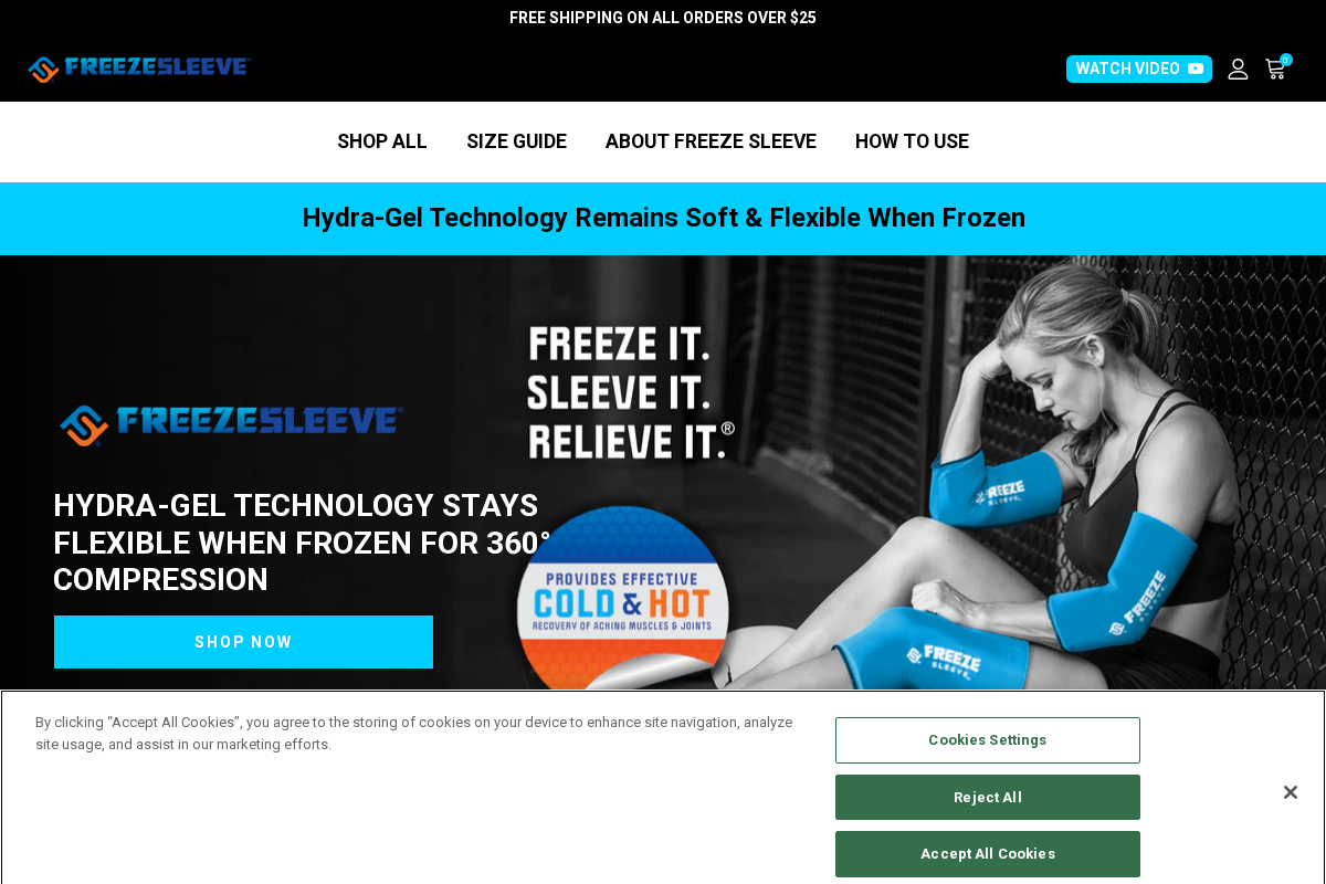freezesleeve.com homepage screenshot