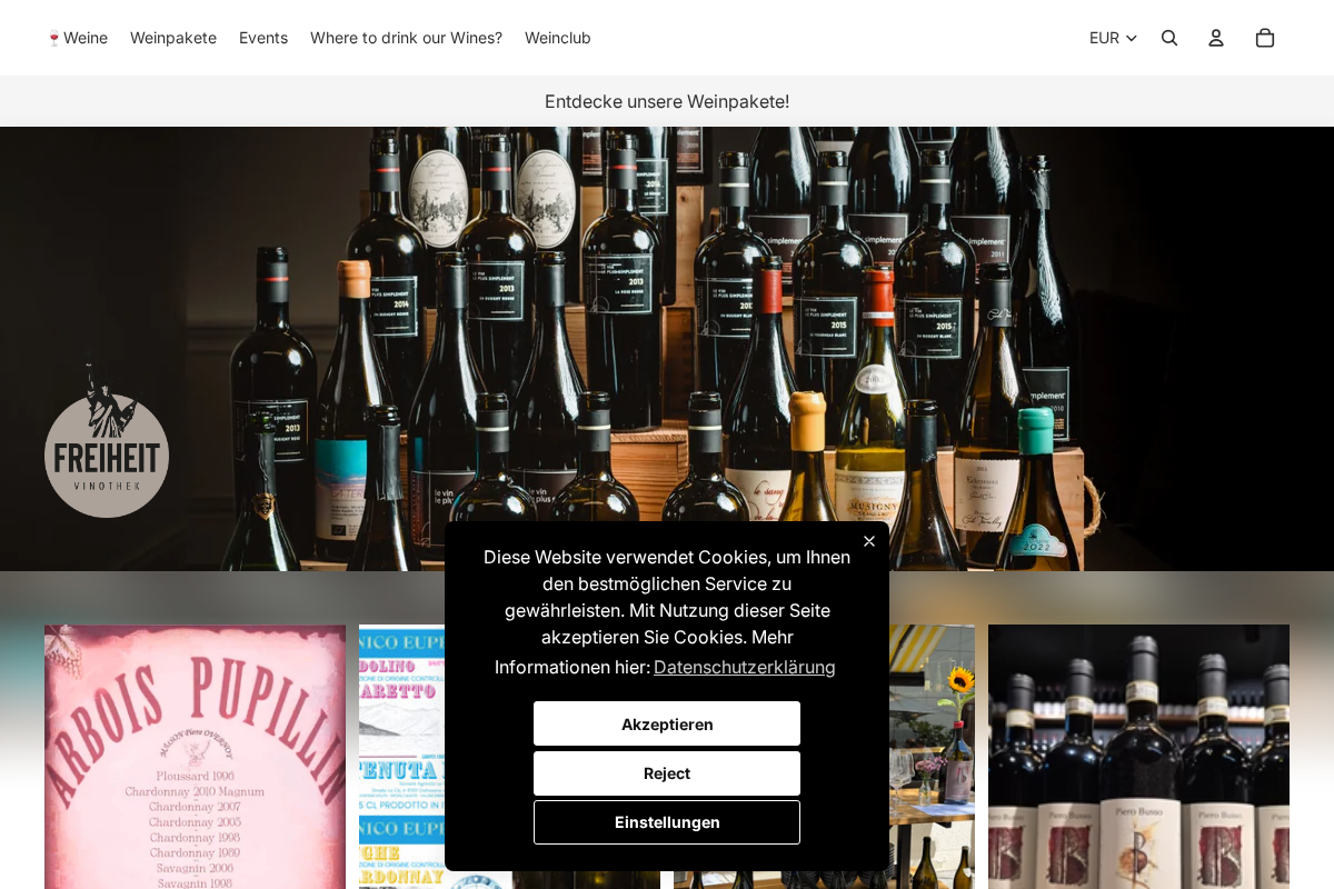 freiheit-vinothek.de homepage screenshot