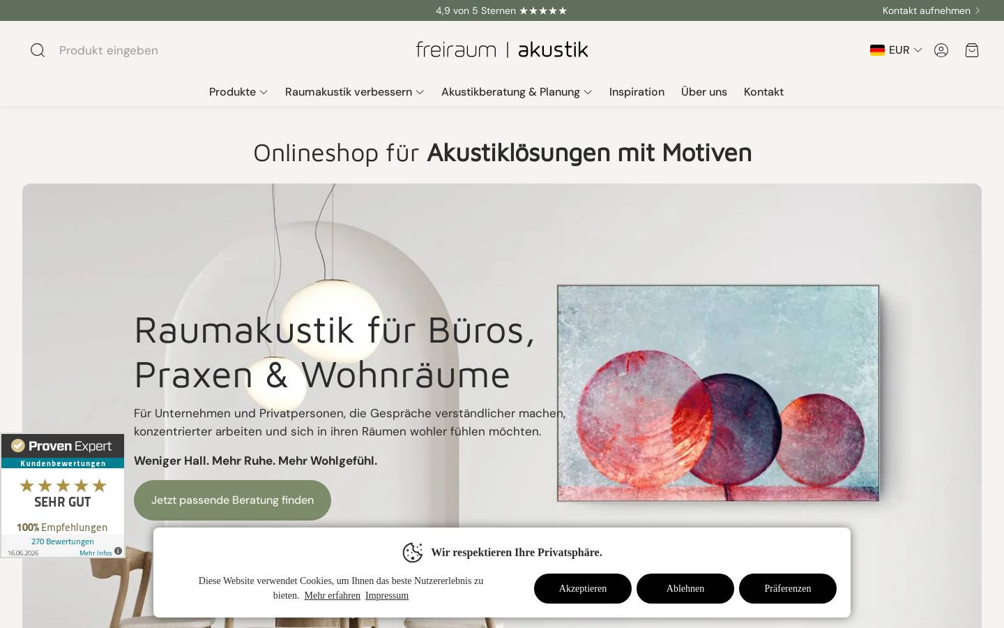 Freiraumakustik homepage screenshot