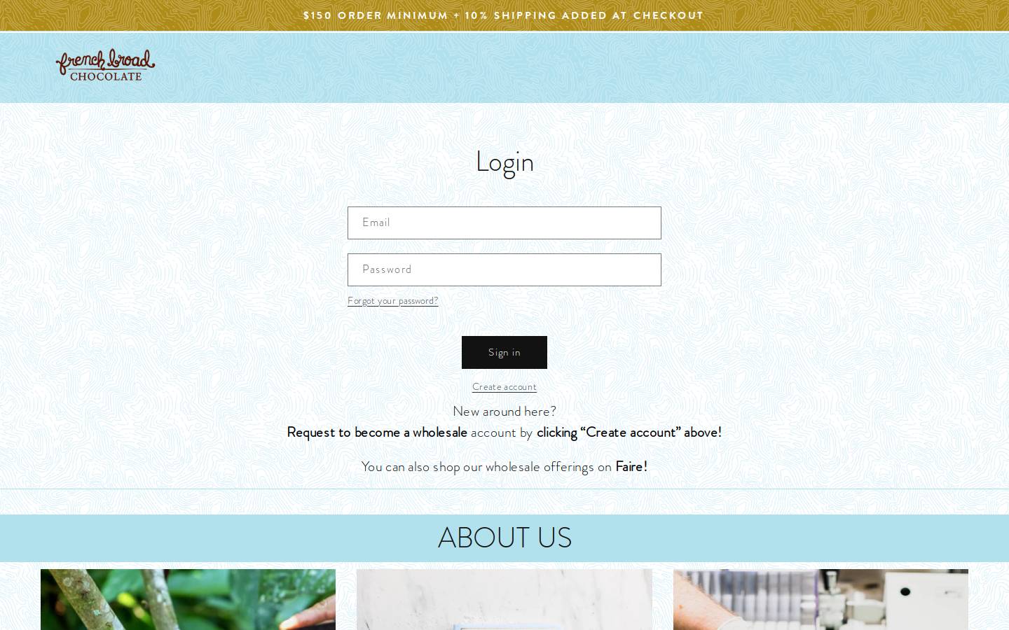 frenchbroadchocolatewholesale.com homepage screenshot