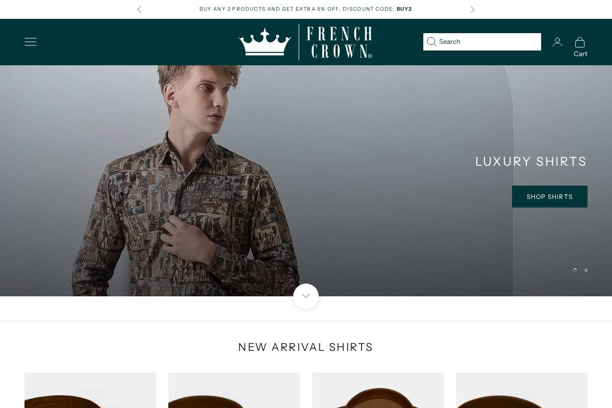 frenchcrown.in homepage screenshot