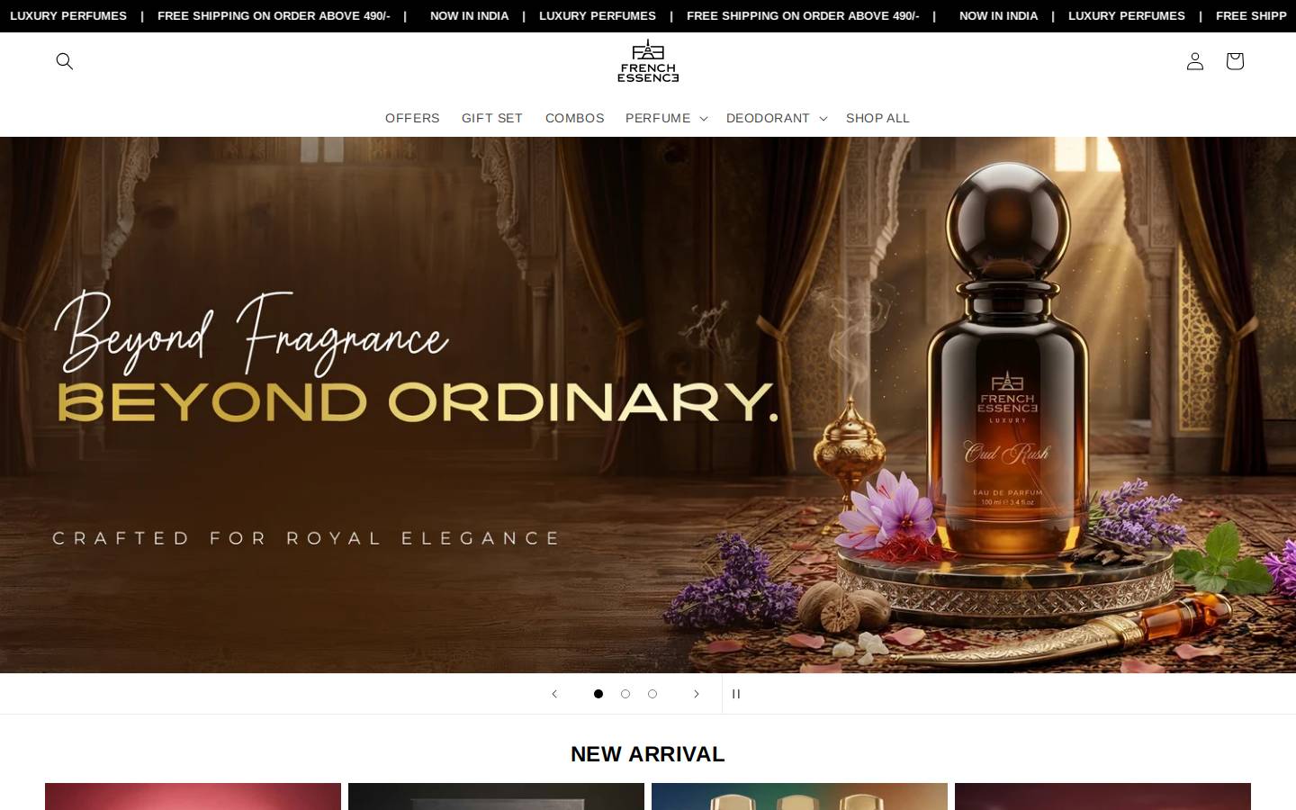 frenchessence.com homepage screenshot