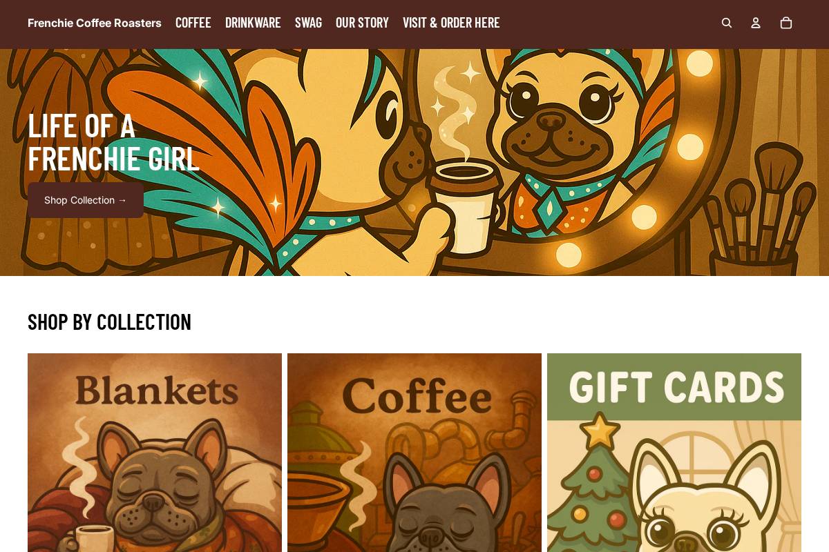 frenchiecoffee.com homepage screenshot