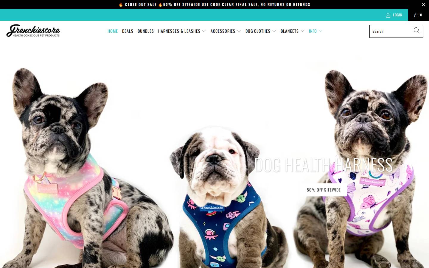 Frenchiestore homepage screenshot