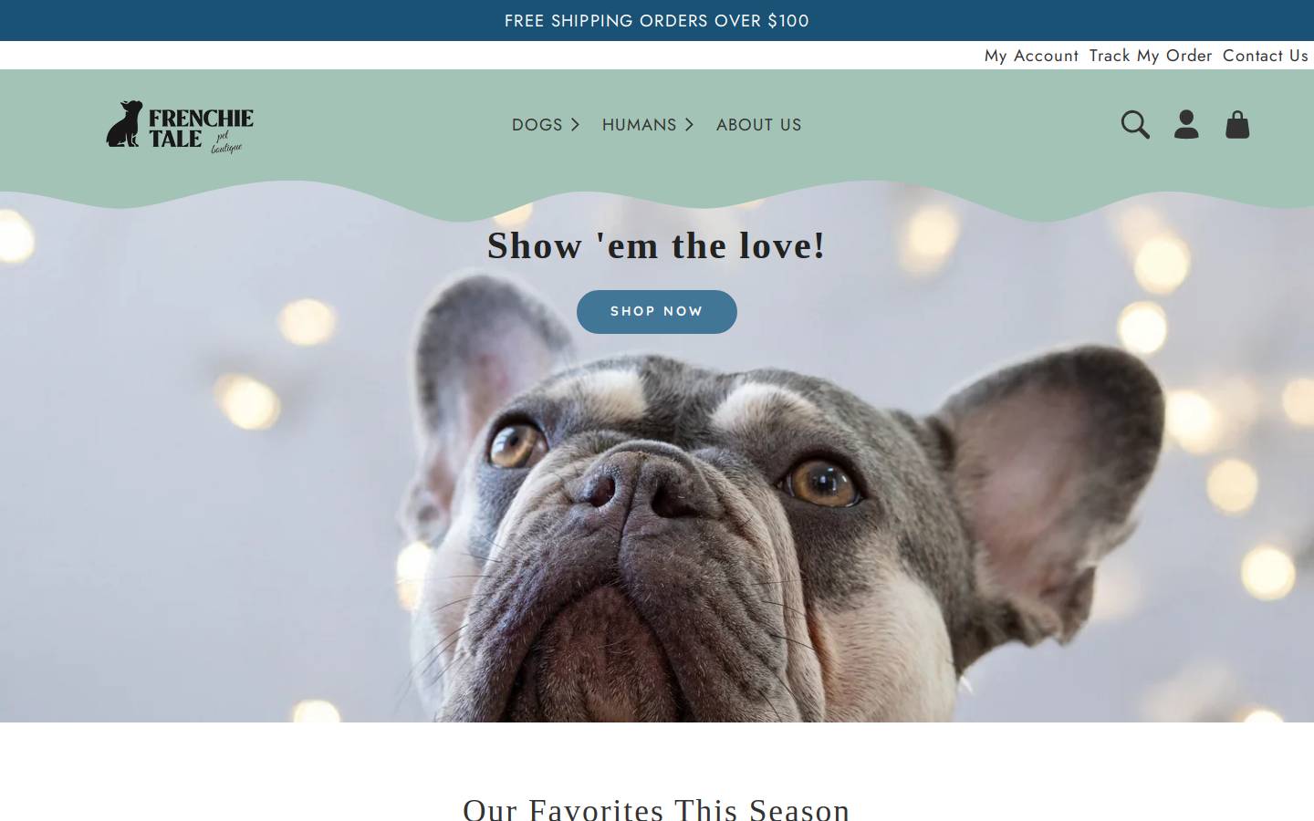 frenchietale.com homepage screenshot
