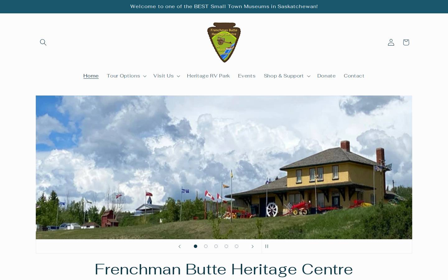 frenchmanbuttemuseum.ca homepage screenshot