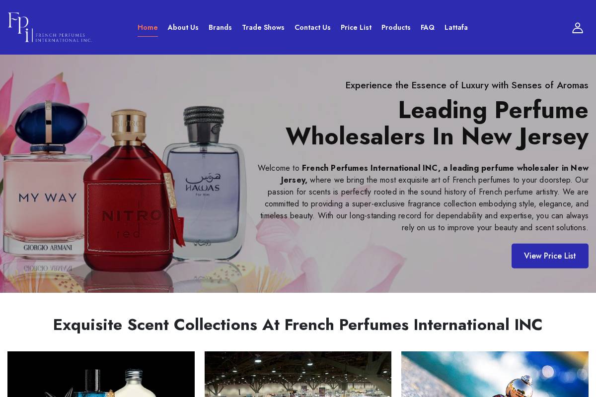 frenchperfumesinc.com homepage screenshot