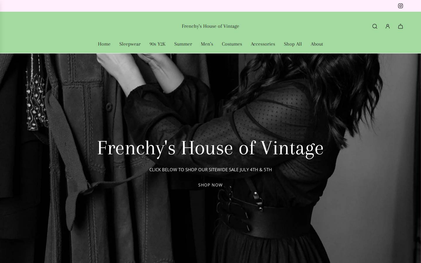 frenchysvintage.com homepage screenshot
