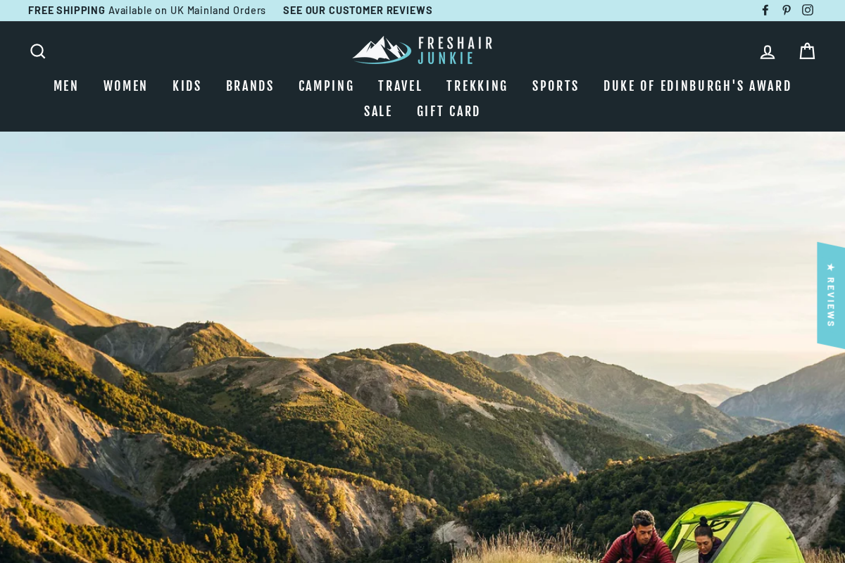 Freshairjunkie homepage screenshot