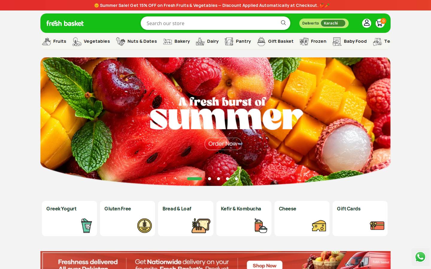freshbasket.com.pk homepage screenshot