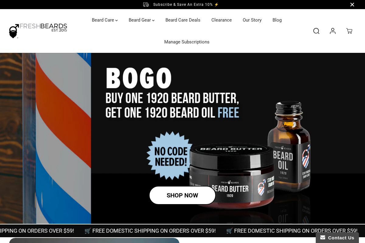 Freshbeards homepage screenshot