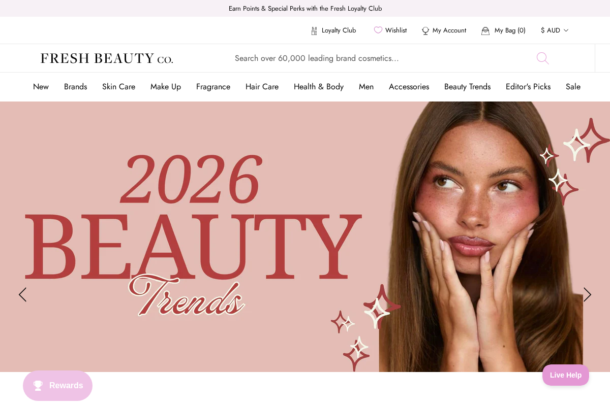 freshbeautyco.com.au homepage screenshot
