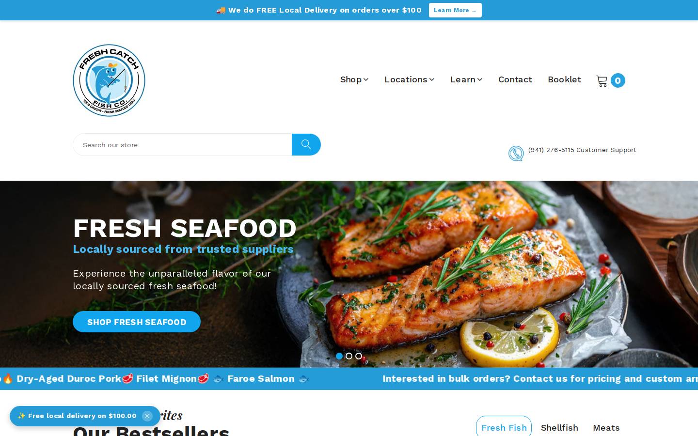 Fresh Catch Fish Co. homepage screenshot